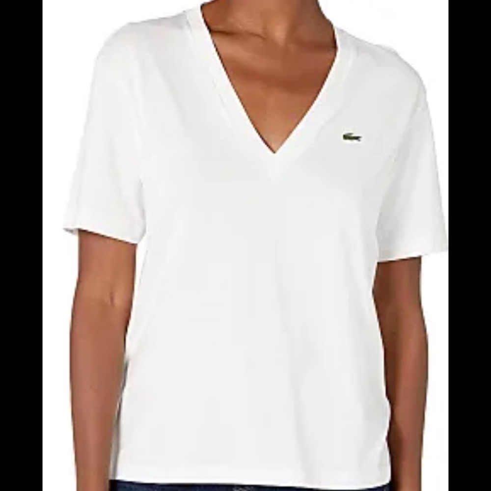 Relaxed fit premium cotton Lacoste tee **DARK PINK**
